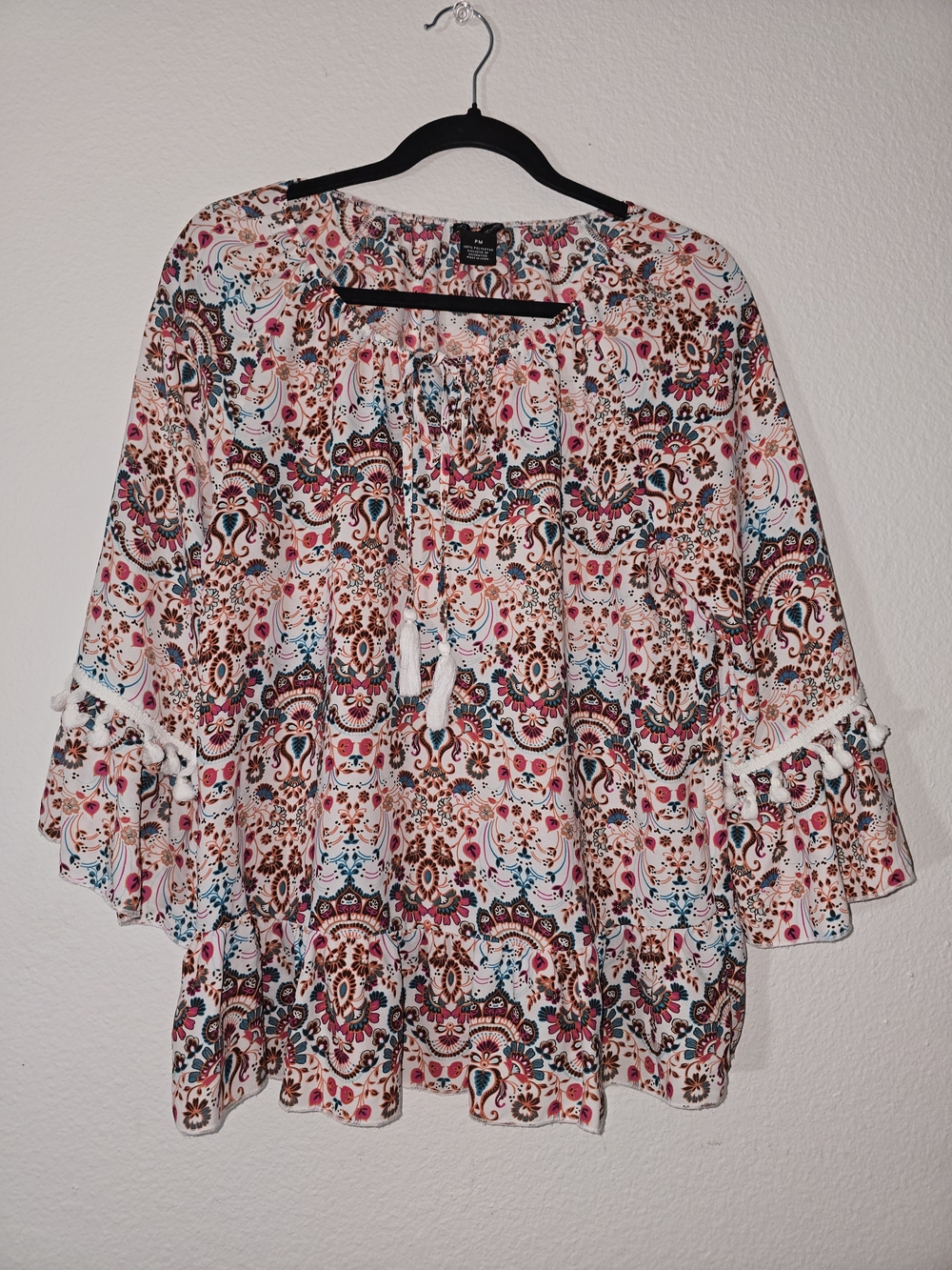 new directions White Multicolor Floral Paisley Tunic